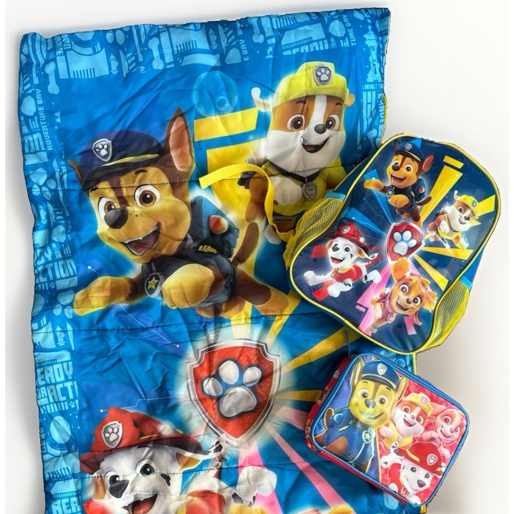 Paw Patrol Child's Small Backpack, Lunch Bag & Sleeping Bag Set Nickelodeon